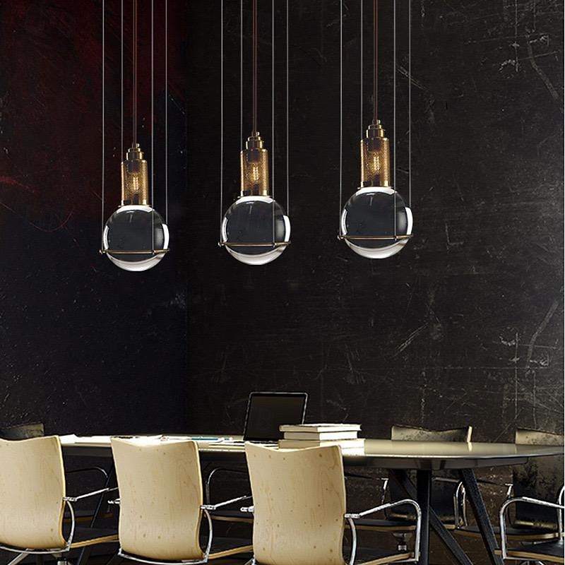Led Pendant Light，Metal Glass Ball Single Head,Modern Creative Personality Meteor Shower Pendant Lamp,For Entry & Mudroom,Dining Room,Warm White 110-120V 220-240V