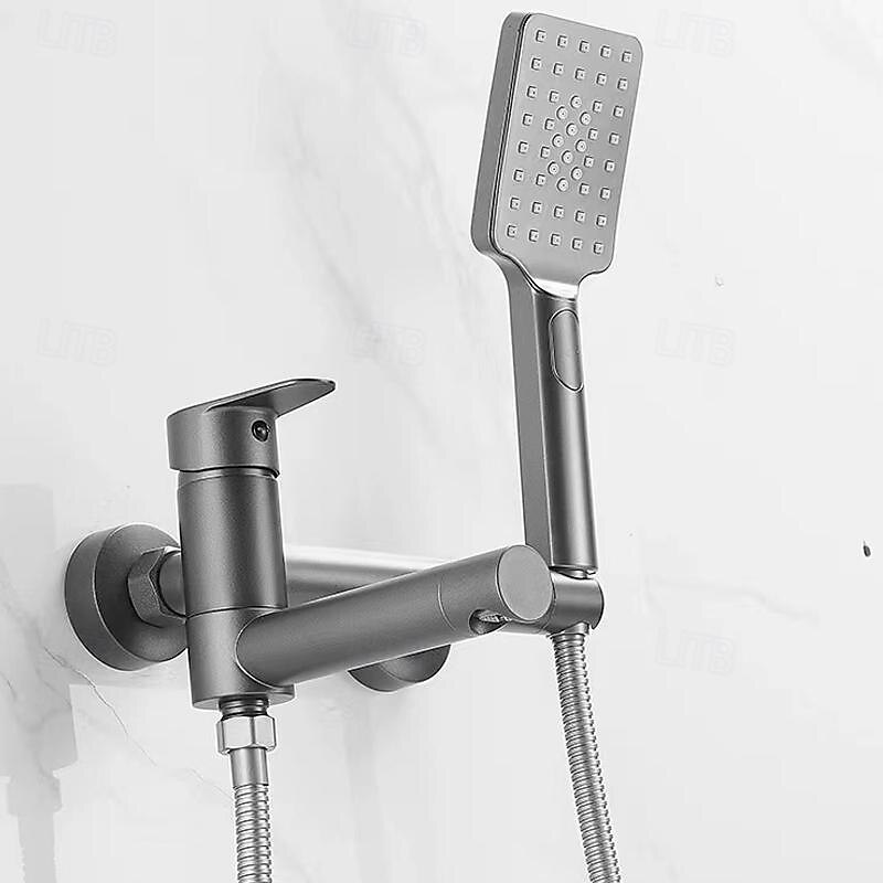 Bathtub Faucet - Modern Contemporary Electroplated Wall Installation Ceramic Valve Bath Shower Mixer Taps4