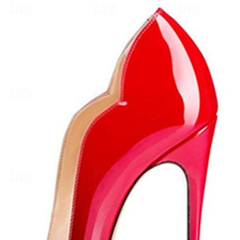 Women's Sexy Ombre Patent Leather Stiletto High Heels - Elegant Red Gradient Pointed Toe Pumps for Parties, Weddings, and Special Occasions3