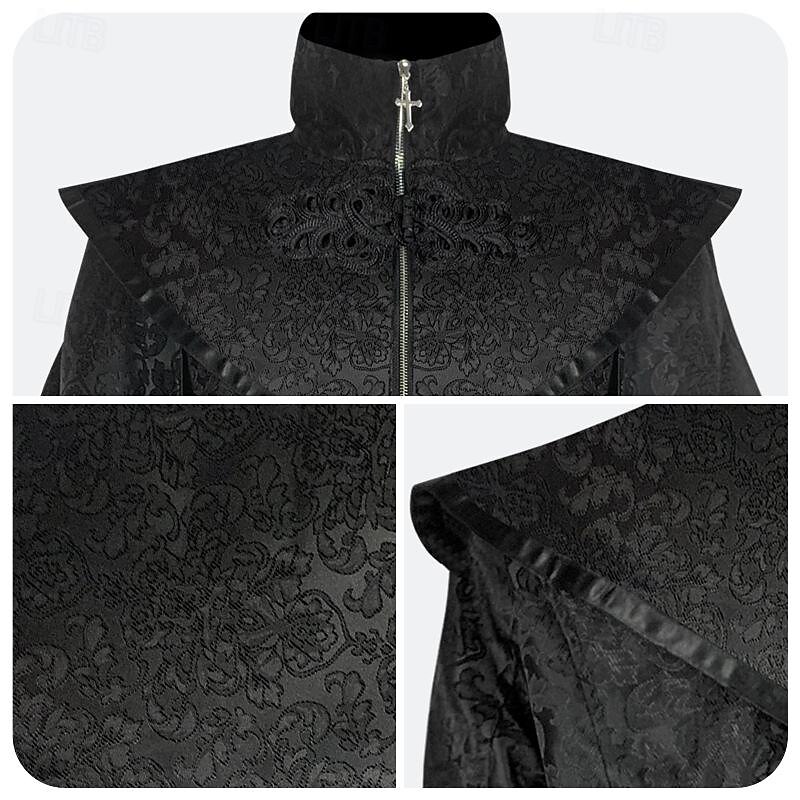 Punk & Gothic Medieval Steampunk Coat Trench Coat Witch Fancy Dress Men's Steampunk Walpurgis Night Masquerade Casual Daily Adults' Coat3