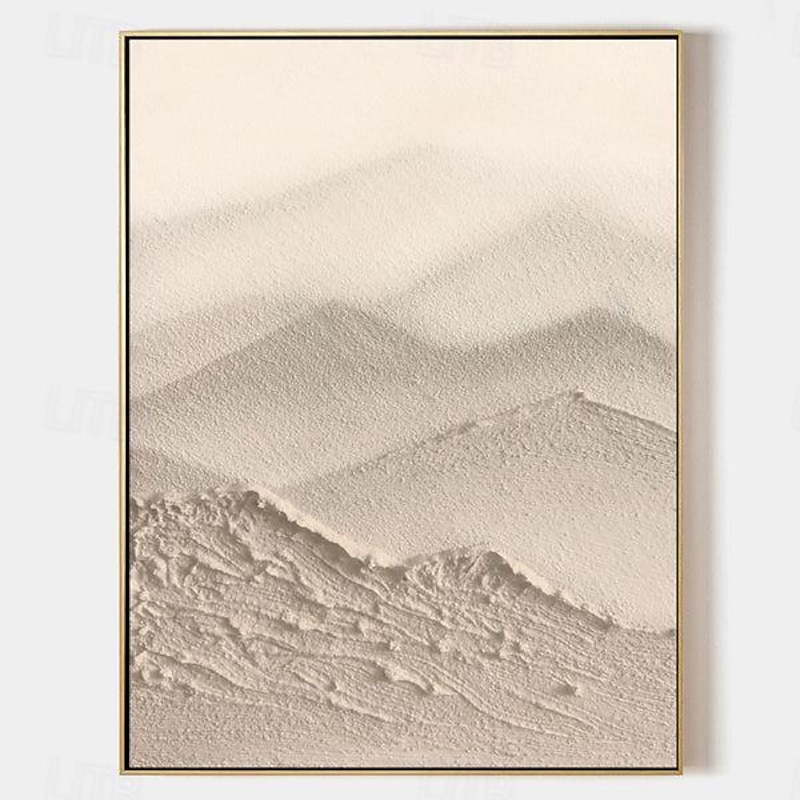 3D Large Beige Textured oil painting handmade Abstract Canvas Art oil painting Large Wabi- Sabi painting Wall Art Thick Textured Acrylic mountain Painting landscape oil painting3