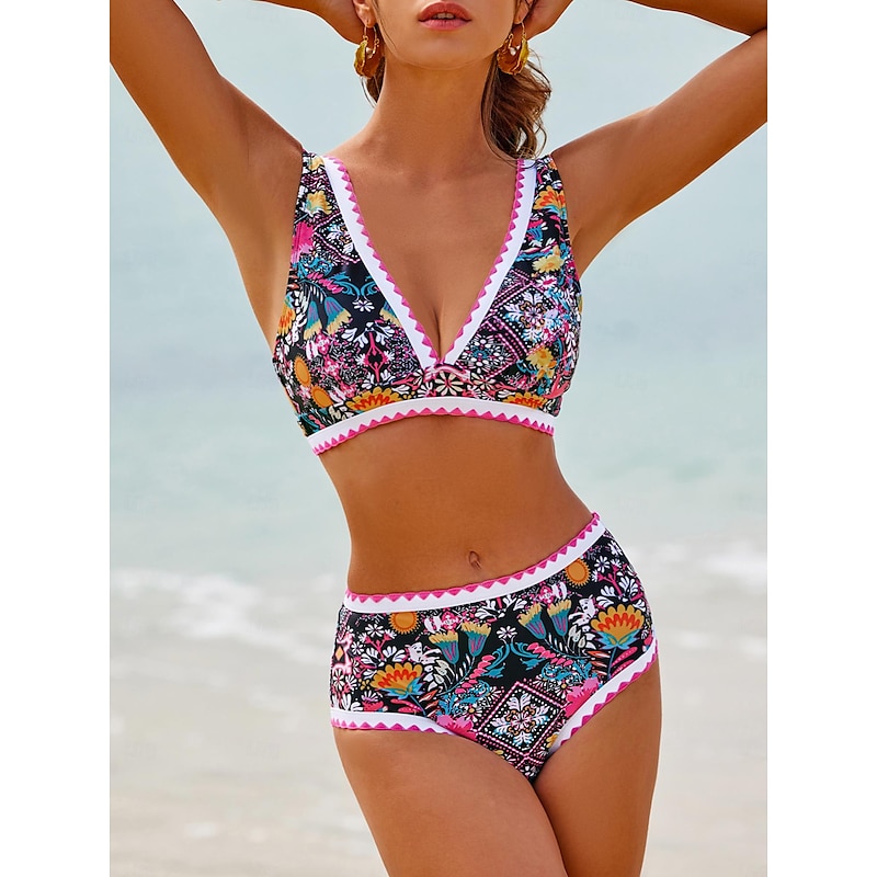 Embroidered Longline Triangle Bikini Set 2024 – GBP £4.56