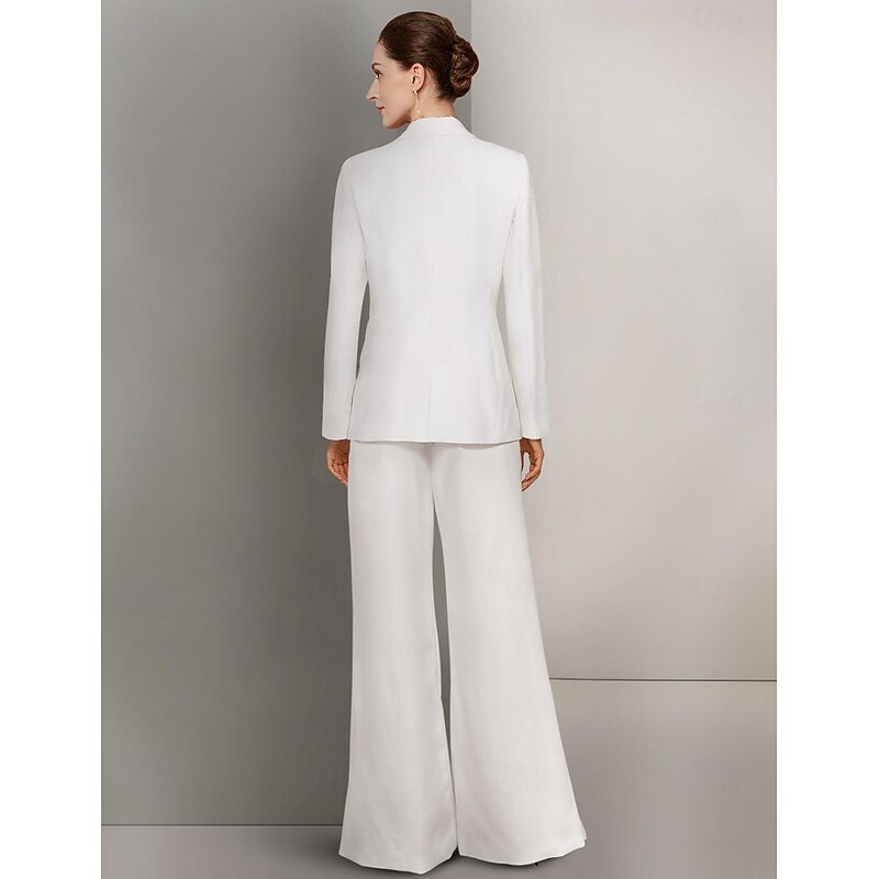 Women's 3 Pieces Suits Formal Wedding Guest Stretch Fabric Stretch Crepe Elegant Long Sleeve Floor Length Peak Lapel2