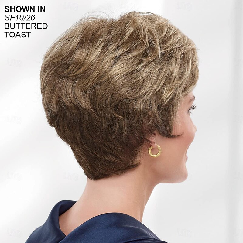 Classic Short Wig with Enviable Volume and Textured Layers Multi-Tonal Shades of Blonde3