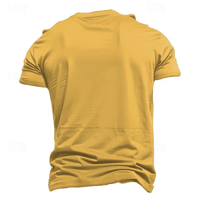 Men's Graphic Slogan Gun T Shirt Short Sleeve T shirt 3D Print Crew Neck Shirt Retro Vintage Casual Street Style Sports Outdoor Holiday Going out Black Yellow Blue Spring & Summer Clothing Apparel S2