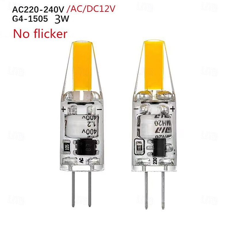 6pcs/10pcs 200Lumens G4 COB LED Bulb Light Flicker Free for Under Cabinet Light, Ceiling Lights, RV, Boats, Outdoor Landscape Lighting Replace Halogen3