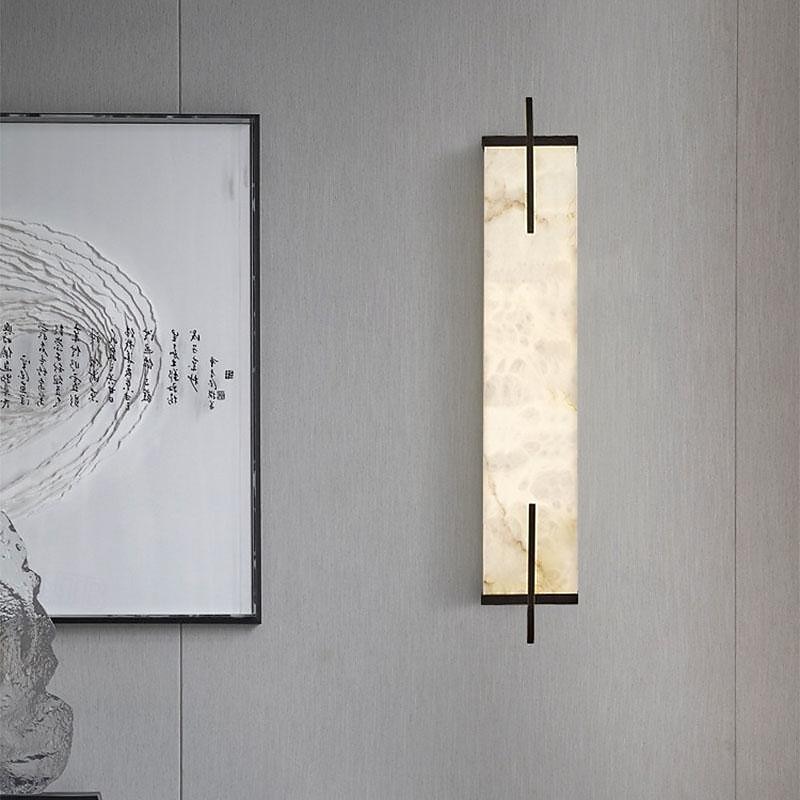 Led Wall Marble Lighting, Indoor Living Room Decor Light Fixture, Bedroom Bedside Hallway Headboard Lamps,Warm White 60/80cm 85-265V3