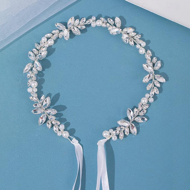 Crown Tiaras Headbands Headpiece Rhinestone Alloy Wedding Cocktail Luxury Retro With Rhinestone Faux Pearl Headpiece Headwear3