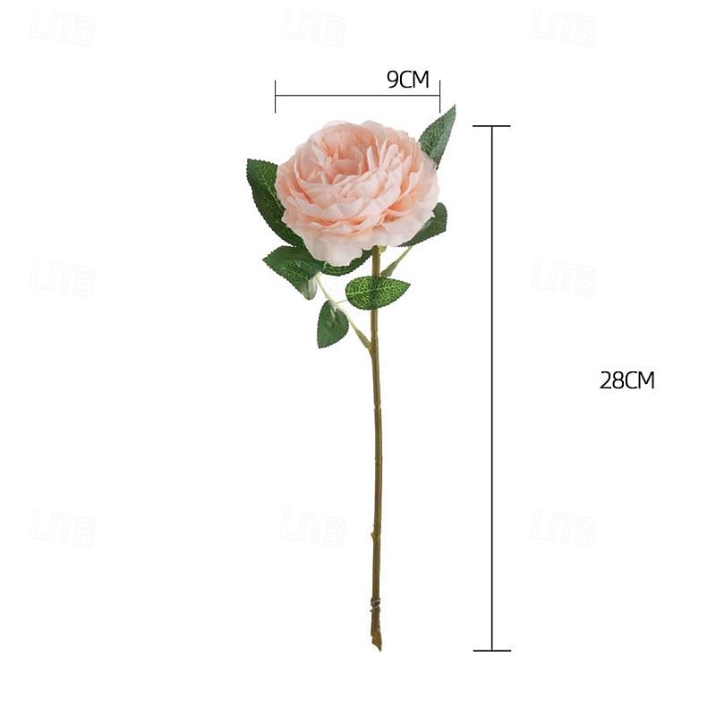 5 Pcs Western Rose Core Peony Single Head Simulation Flower Home Decoration Wedding Handheld Flower Artificial Flower4