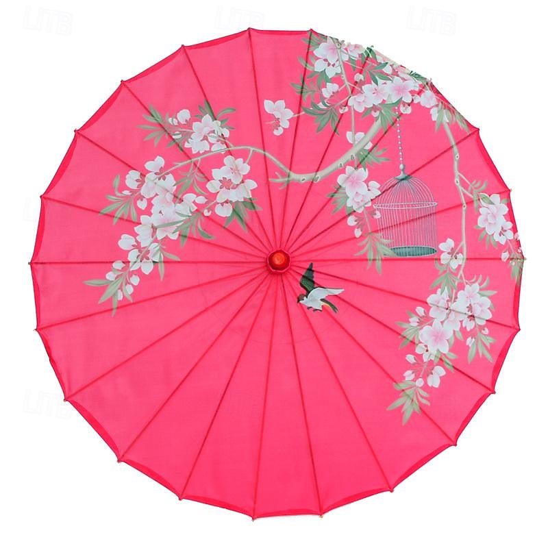 Silk Cloth Parasol (33-inch Peony) - Chinese Japanese Style Paper Umbrella - For Weddings And Personal Sun Protection Asdf Christmas3