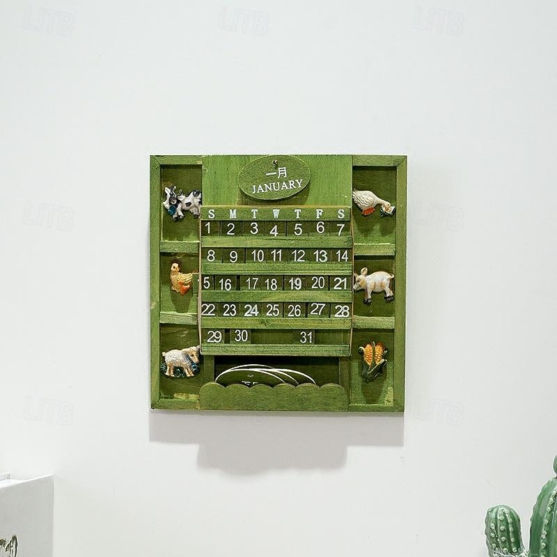 Wall Decoration Wall Hanging Groceries Creative Bilingual Perpetual Calendar Can Be Hung Wooden Manual Calendar Crafts2