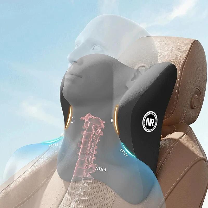 2 PCSCar Headrest Lumbar Support Lumbar Cushion Memory Foam Cushion Backrest Lumbar Pillow Car Comfortable Neck Pillow Car Accsesorie3
