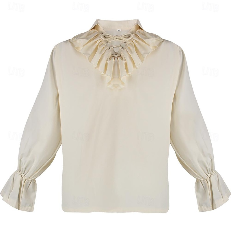 Retro Vintage Medieval Blouse / Shirt Men's Halloween Party Shirt sca Medieval Clothing