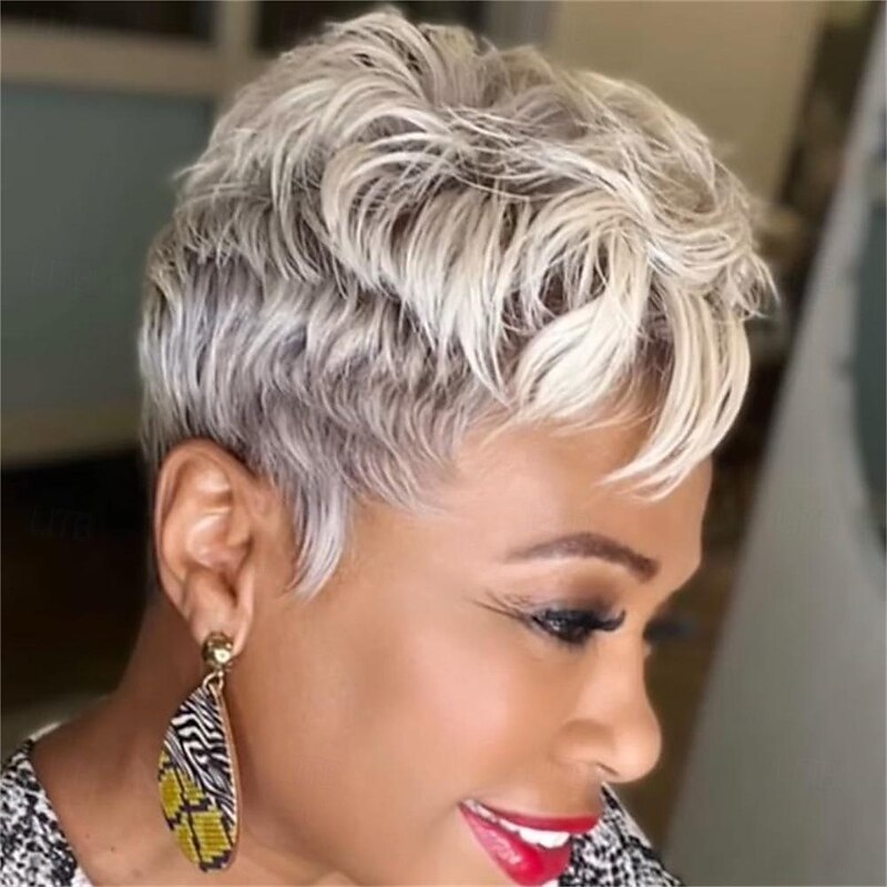 Glueless Short Curly Wigs Natural Looking Synthetic Wigs for Ladies Daily Cosplay Hair Wig3