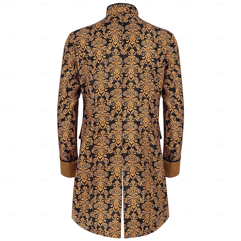 Retro Vintage Punk & Gothic Medieval Cosplay Costume Cloak Tuxedo Vampire Gentleman Fancy Dress Men's Pirate Royal Steampunk Halloween Carnival Masquerade Party / Evening Adults' Coat4