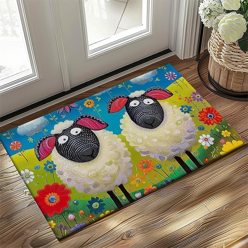 Sheeps Doormat Floor Mats Washable Rugs Kitchen Mat Non-Slip Oil Proof Rug Indoor Outdoor Mat Bedroom Decor Bathroom Mat Entrance Rug2
