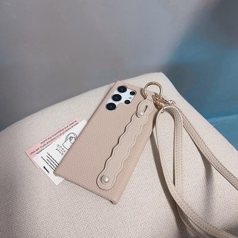 Phone Case For Samsung Galaxy S25 S24 S23 S22 Plus  Ultra S23 FE A55 5G A35 5G A25 A15 A14 for Women Girl with Stand Holder Ring Holder with Lanyard Retro TPU PU Leather4