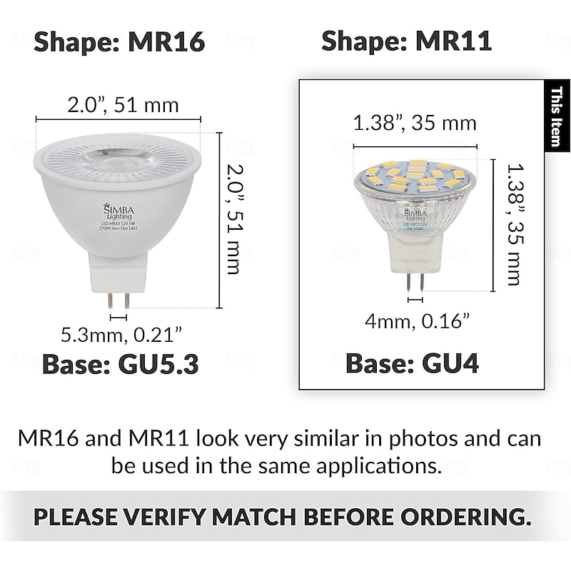 3W MR11 GU4 Led Bulb 300LM 3000K 6000K AC/DC12-24V Low Voltage Bulb Spotlight for Outdoor Landscape Track Lighting Non-Dimmable (4 pcs)4