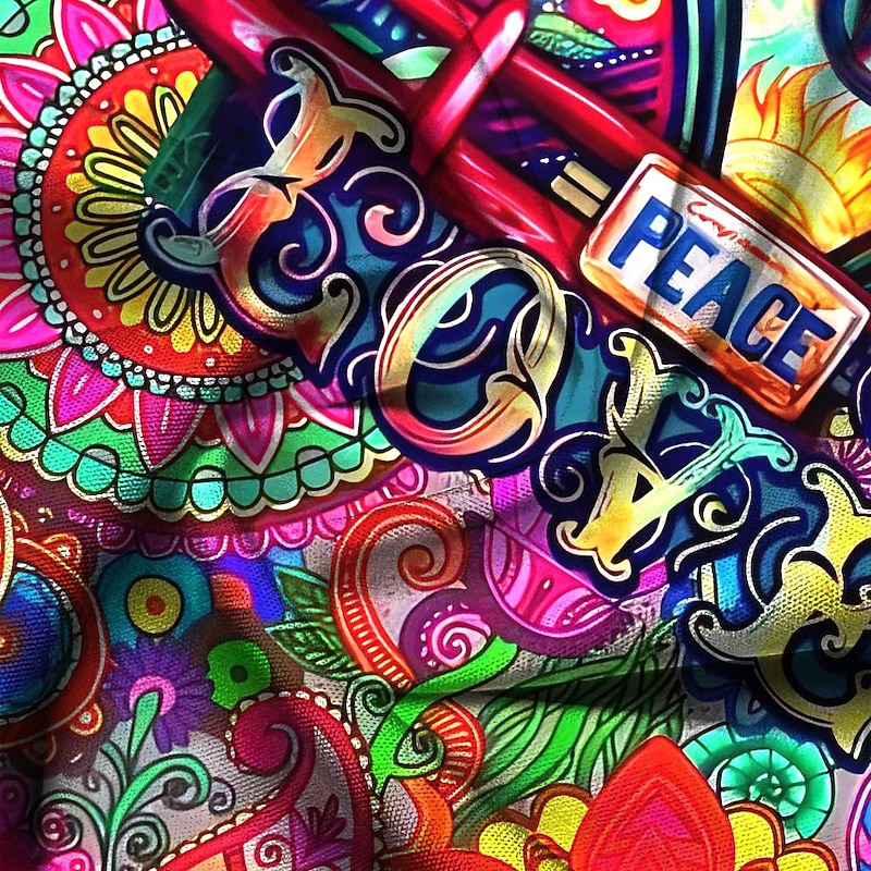 Men's Hippie Bus Shirt Summer Hawaiian Shirt Aloha Shirt Short Sleeve Shirt Turndown Vacation Hawaiian Outdoor Vacation Hawaiian Yellow Blue Fuchsia S M L3