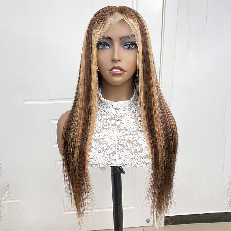 Highlight P4/27 13x4  Front Lace Wig Human Hair Straight Hair Lace Wig 150% Density3