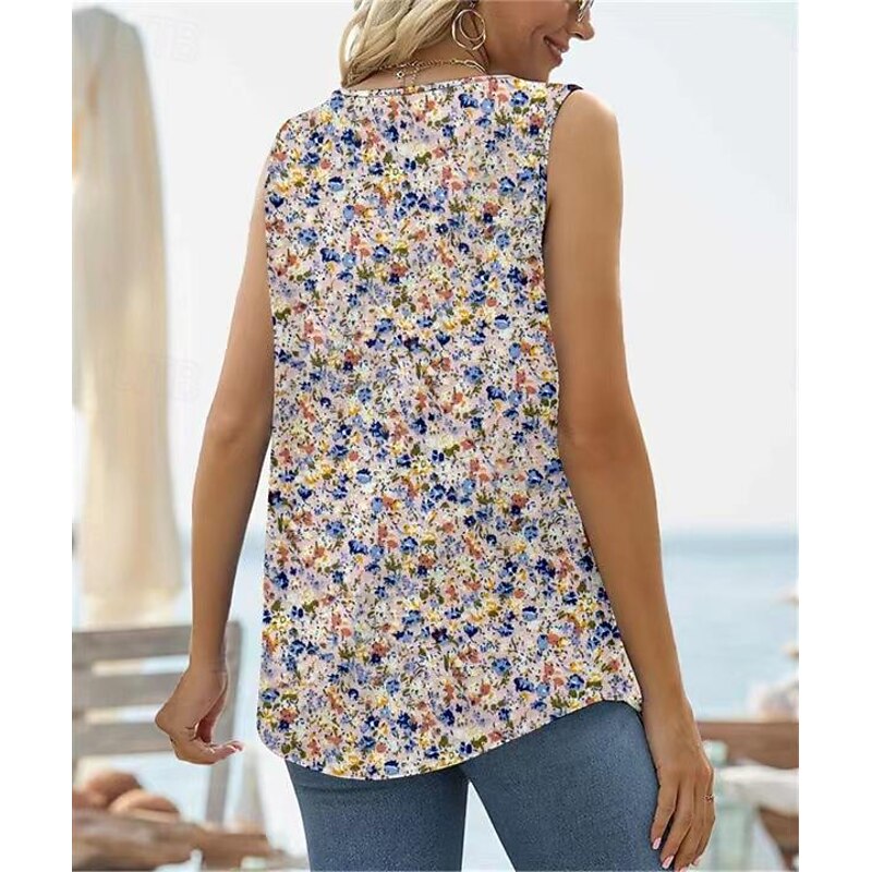 Women's Camisole Tank Top Fashion Floral Paisley Print Sleeveless Regular Tops Square Neck Casual Holiday Black White Yellow Wine Green Summer2