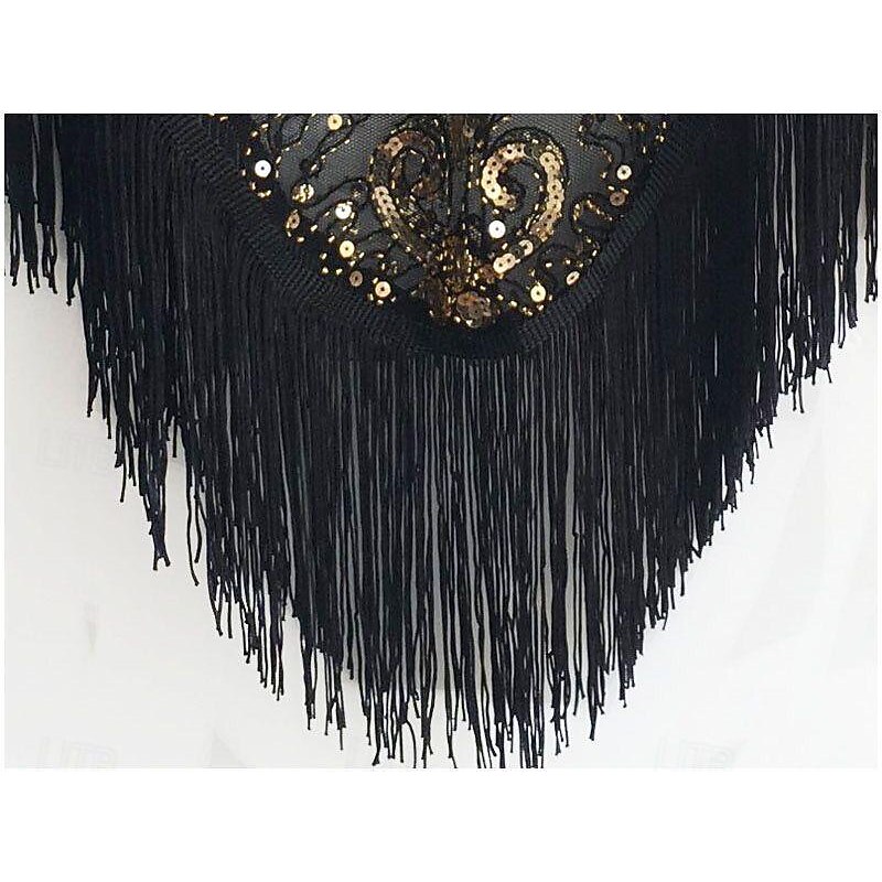 Retro Vintage Roaring 20s 1920s Party Costume Shawls The Great Gatsby Charleston Wedding Guest Sequins Tassel Fringe Fancy Dress Women's Christmas Carnival New Year Wedding Wedding Guest Event / Party4