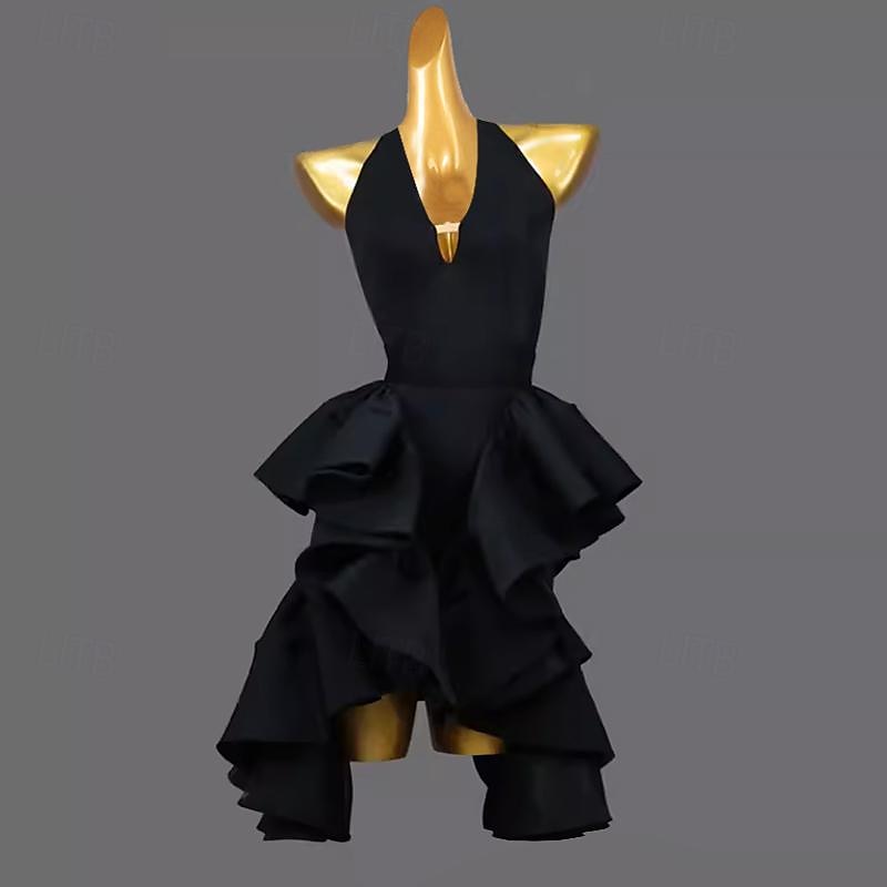 Latin Dance Exotic Dancewear Dress Pure Color Women's Performance Daily Wear Sleeveless Spandex3