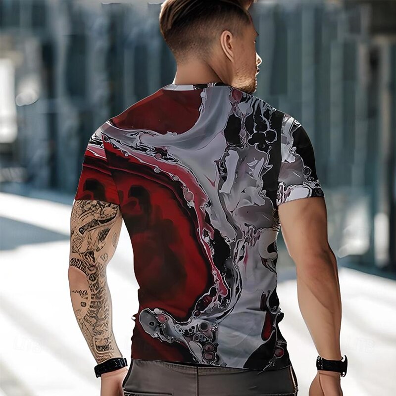 Men's Graphic Color Block Gothic Horror T Shirt Short Sleeve T shirt 3D Print Crew Neck Shirt Daily Designer Casual Sports Outdoor Holiday Going out Red Purple Green Spring & Summer Clothing Apparel2