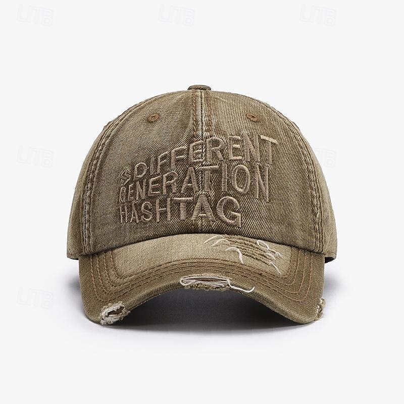 Men's Baseball Cap Sun Hat Trucker Hat Black Blue 100% Cotton Embroidered Ripped Fashion Casual Street Daily Letter Adjustable Sunscreen Breathable2