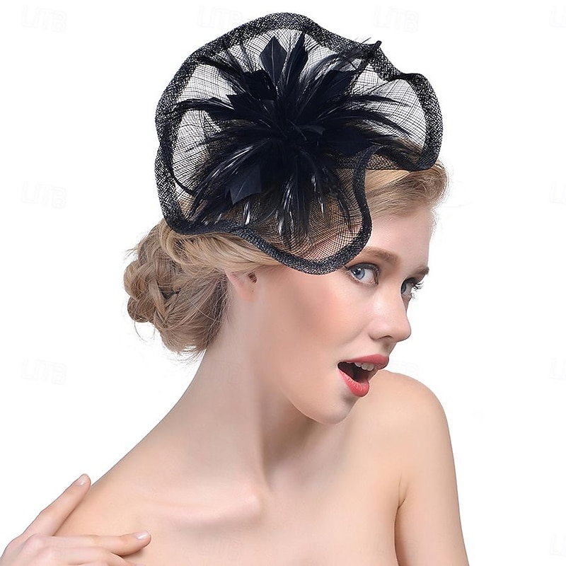 Fascinators Hats Headwear Organza Fedora Hat Top Hat Horse Race Cocktail Elegant Vintage With Feather Bows Headpiece Headwear2
