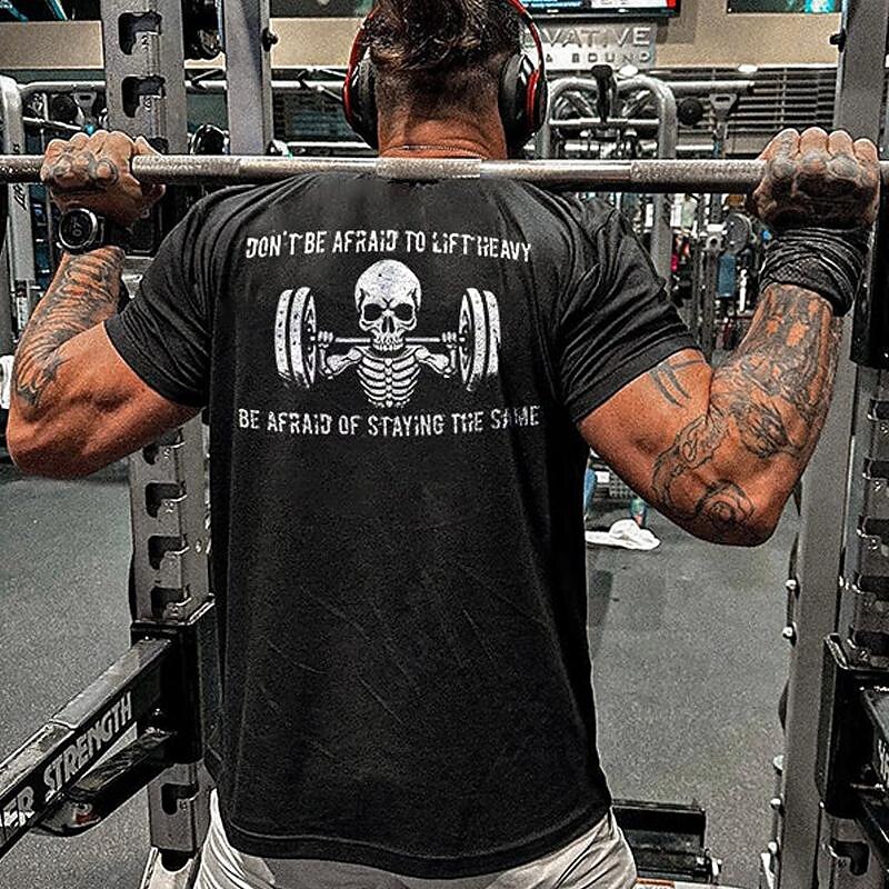 Men's Skulls T Shirt Tee Top 100% Cotton Short Sleeve Graphic Shirt Black Comfortable Tee Vacation Street Fashion Designer Clothing2