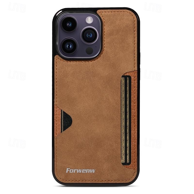 Phone Case For iPhone 17 Pro Max 17 Air 16 15 14 Pro Max Plus 13 12 11 Pro Max Mini Back Cover Ultra Thin Card Slot Shockproof Retro TPU PU Leather2