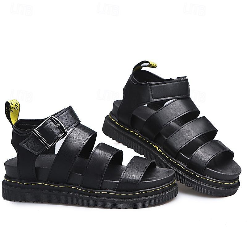 Women's Sandals Gladiator Sandals Roman Sandals Fisherman Sandals Outdoor Daily Flat Heel Open Toe Casual Minimalism Faux Leather Wine Black White4