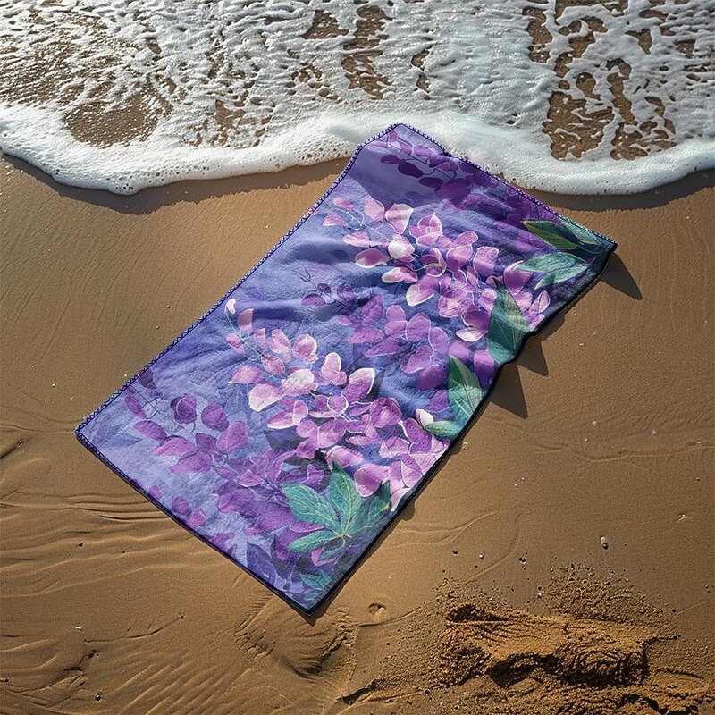 Floral Beach Towel,Beach Towels for Travel, Quick Dry Towel for Swimmers Sand Proof Beach Towels for Women Men Girls Kids, Cool Pool Towels Beach Accessories Absorbent Towel2