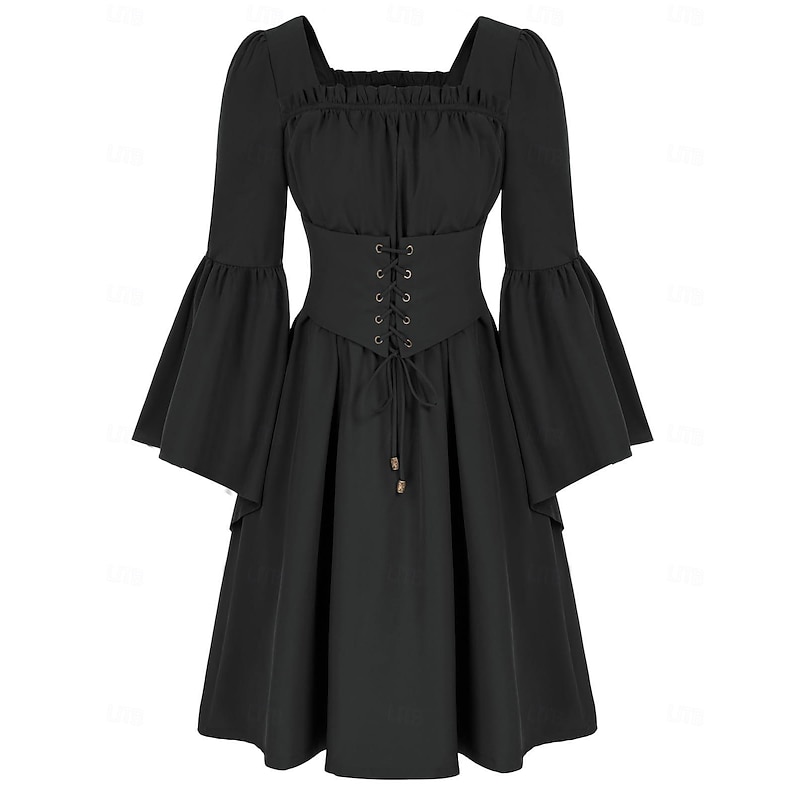 Retro Vintage Medieval Renaissance Vacation Dress Dress Masquerade Outlander Women's Halloween Wedding Party Vacation Dress sca Medieval Clothing