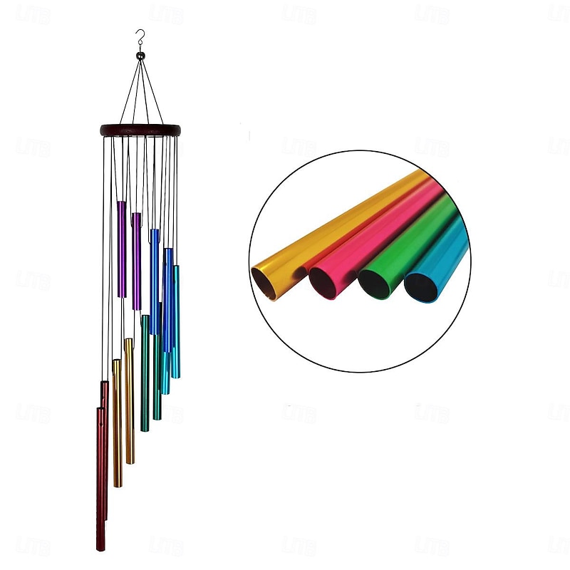 Classic Rotating Multi tube Metal Pine Aluminum Pipe Wind Chime Creative Home Decoration Collection2