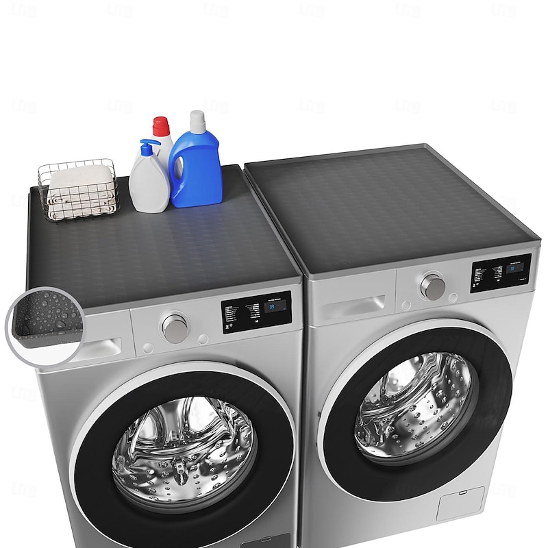 Washer and Dryer Covers for the Top, Silicone Dryer Top Protector Mat Non-slip Waterproof Washing Machine Cover Protector Top Load for Laundry & Kitchen