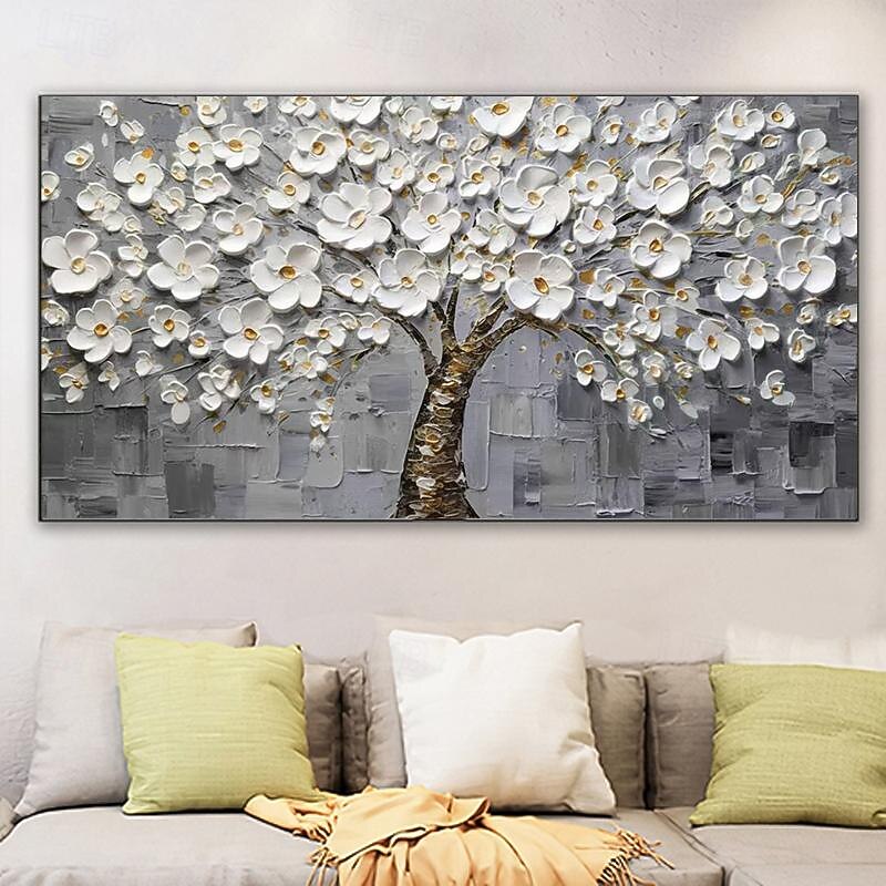 Hand Paint Abstract Big Gold Tree On Canvas Painting Large Original Flower Pcitures Living Room Wall Decor Knife Paintings No Frame3