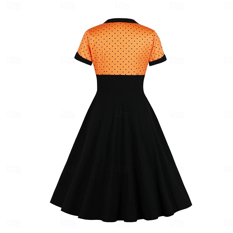 Polka Dots 1950s Grease Outfits Cocktail Dress Dress Flare Dress Polka dots Fancy Dress Women's Christmas Halloween Carnival Event / Party Cocktail Party Prom Adults' Dress4