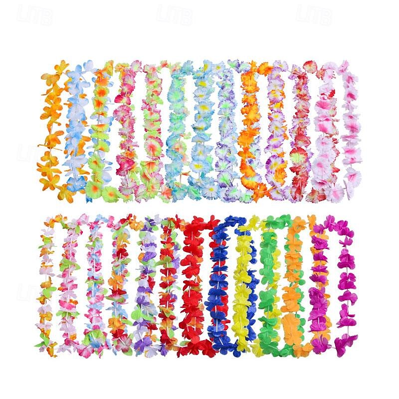 Party 50PCS Hawaiian Colorful Flower wreath Combination Christmas Family Gathering Summer Beach Travel New3