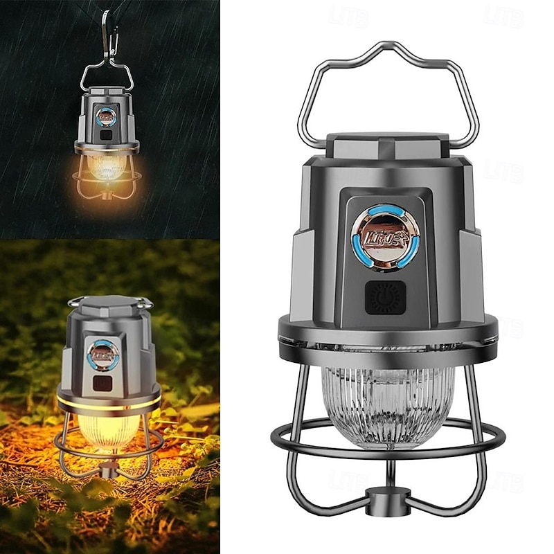 Rechargeable Camping Lantern Rechargeable Portable Tent Light IPX4 Waterproof Outdoor Lighting Accessory for Hiking Fishing  Outdoor CampingTent Decoration 1PC3