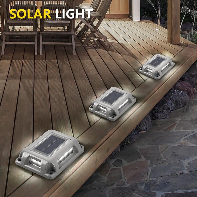 Solar Driveway Lights, Walkway Deck Light Solar Powered Outdoor Stair Step Pathway LED Lamp for Backyard Patio Garden Ground4