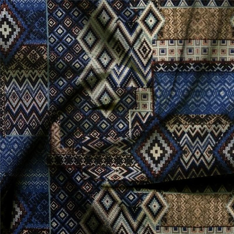 Men's Aztec Geometric Pattern Tribal Button Up Shirt Printed Shirts Long Sleeve Boho Vacation Street Horse Race Spring & Summer Turndown Print Button-Down Pink Red Navy Blue Blue4