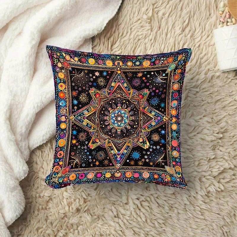 Astrolabe ethnic pattern Pattern 1PC Throw Pillow Covers Multiple Size Coastal Outdoor Decorative Pillows Soft Velvet Cushion Cases for Couch Sofa Bed Home Decor3