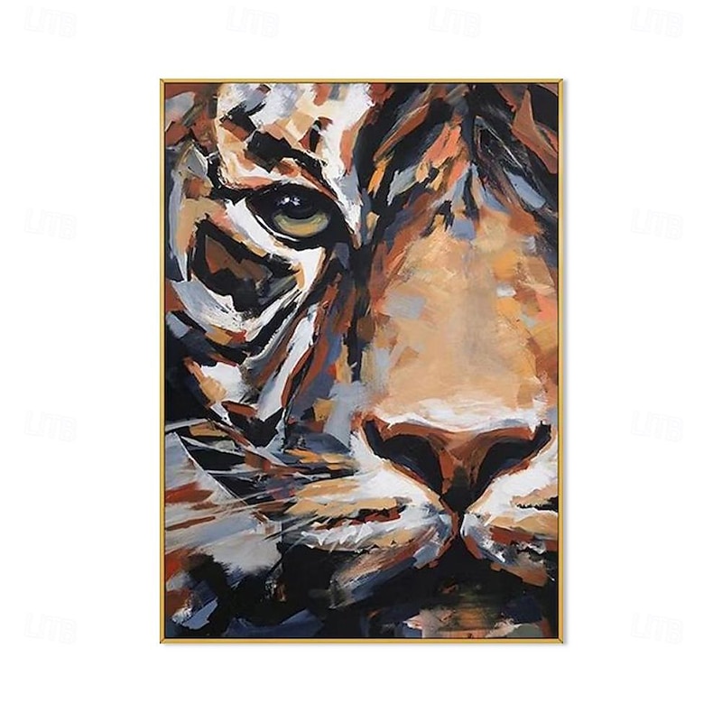 Handmade Oil Painting Canvas Wall Art Decoration Abstract Animal Tiger for Home Decor Rolled Frameless Unstretched Painting4
