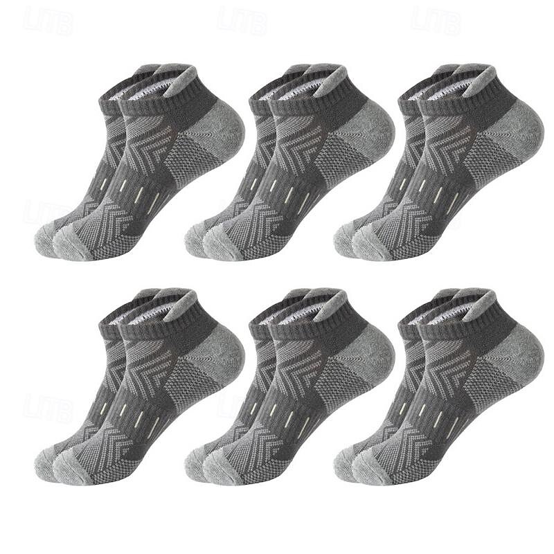 Men's 6 Pack Multi Packs Socks Ankle Socks Low Cut Socks Running Socks Casual Socks Black White Color Color Block Sports & Outdoor Casual Daily Basic Medium Spring Fall Fashion2