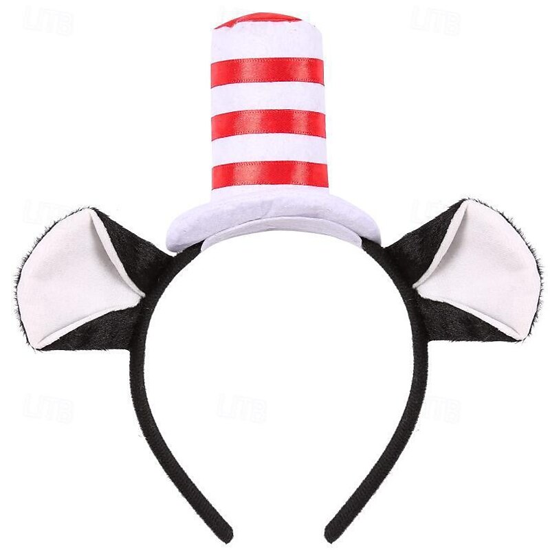 The Cat in the Hat Cat Skirt Cosplay Costume Headband Cosplay Movie Cosplay for Girls' Kid's Carnival Masquerade2