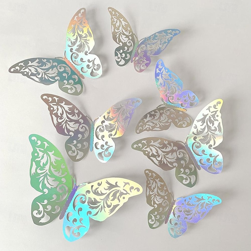 24 Pcs 3D Butterfly Wall Stickers Cake Balloon Decorative Accessories for Wedding Festivals and Parties in Foreign Trade3