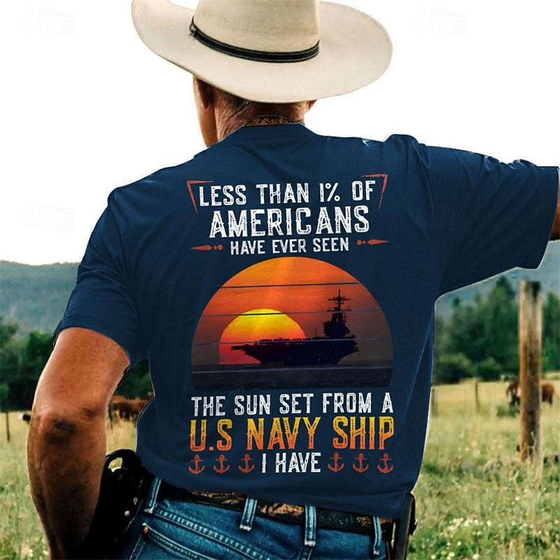 Less Than 1% of Americans Have Ever Seen Men's Vintage 3D Print T shirt Tee Henley Shirt Outdoor Holiday Going out T shirt Black Navy Blue Army Green Short Sleeve Henley Shirt Spring & Summer