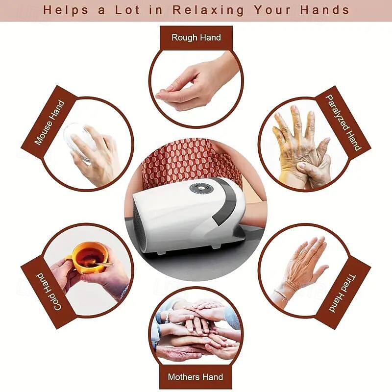 Cordless Hand Massager  Rechargeable Unscented with Compression & Heating Therapy for Arthritis & Carpal Tunnel Relief2